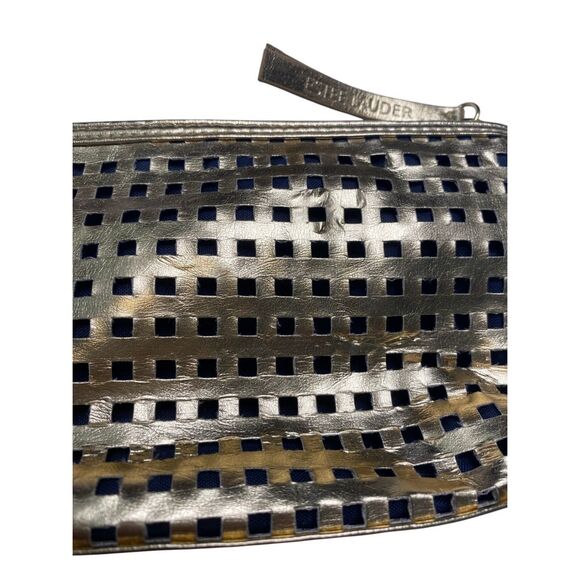 Estée Lauder Womens Beauty Cosmetic Makeup Travel Bag Gold Metallic Lot Of 2 - Picture 3 of 10